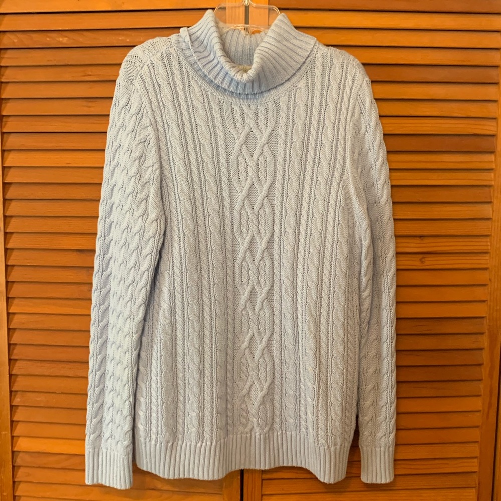 Blue Turtleneck Sweater